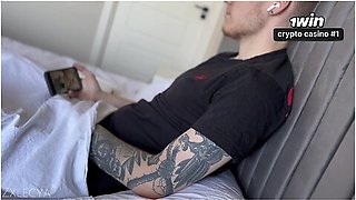 Step Sister Catches Me Jerking Off And Offers To Help Me Cum