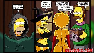 Halloween Night Hentai - Anal Domination & Group Sex with Big Tits Anime Girls in Costumes
