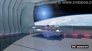 Zero-G Oral job on Orbital Station Super-hot Chinese Honey Gargles Dinky in Space