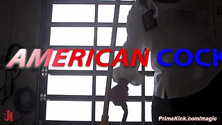 Janitor ties and fucks large-breasted agent