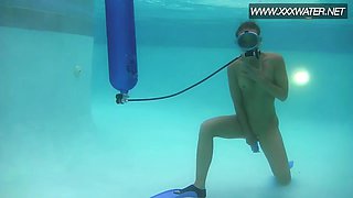 Fake penis inhaling underwater