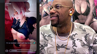 Tight Bald Pussy Kiriko Playing with Her Wet Snatch While D.va Watches