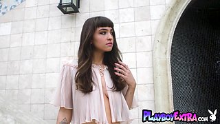 Nude teenie Ivy introdcing her hairy cunt