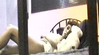 Horny Brunette MILF Fingers Her Hairy Pussy to Climax