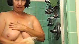 Mature BBW Takes a Hot Shower to Get Clean, so She Can Get Dirty Again