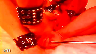 Tied up chick gets tormented by two guys