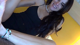 Curious Snow Bunny Givez Her First BBC Footjob