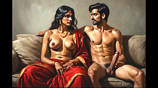 Indian aunty sex with her new neighbour husband watches from behind as she is getting her pussy banged
