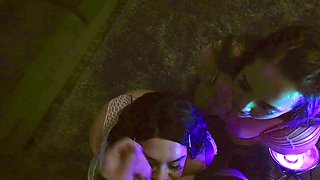 Sexy brunette babe gives pov blowjob to very lucky dude