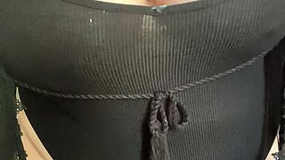 Hot brunette big boobs toying pink pussy