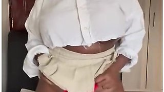 Ebony Schoolgirl With School Uniforms Seducing Her Lecture In An Erotic Dance & Twerk After Class!