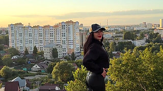 Pee and Farting From Behind Outdoor with City View
