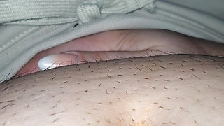 Step mom hand pulled out step son dick from his pants