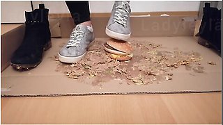 Lady Leyla Burger Crush And Spit On It With Shoes And Barefoot