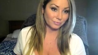 Cute blonde with big boobs solo