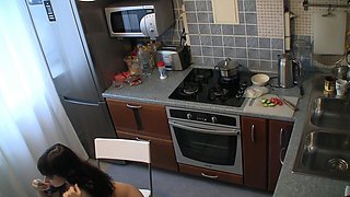 Naked MILF Is Cooking Something in the Kitchen