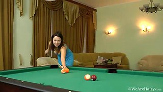 Roxy plays with herself instead of playing pool - WeAreHairy
