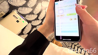18yo Japanese Student Talking on App While Getting Raw Creampie Listening to Her Moans