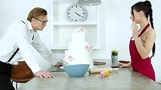 Amateur brunette in stockings luscious pussy fuck