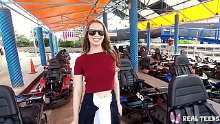 Real Teens - petite teen Jillian Janson car flashing