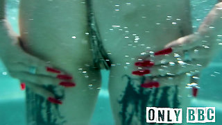 Blonde Babe in Bikini Plays and Fucks BBC