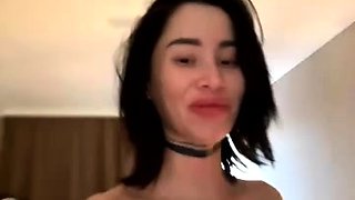 Petite small tit babe with perfect pussy masturbates