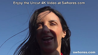 Peter Stallion picks up Vitoria Vontese for bareback anal car sex at Swhores