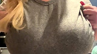 Amateur blond girl with big boobs getting fucked