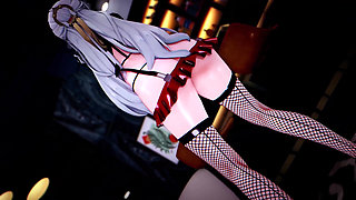 mmd Yi Xuan - Game "zenless Zone Zero" Dance Clip Dress up Police Uniform Bunny Girl Erotic Cheongsam Ol Secretary Uniform