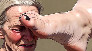 Old Granny Sucking Fat BBW Feet - Extremely Horny Foot Worship