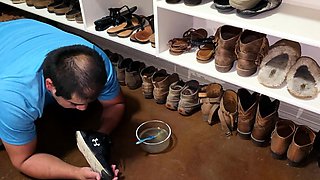 All American Foot Worship - Rachels Dirty Shoe Cleaner