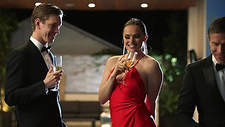 Tori Black gets fucked by pool in steamy threesome