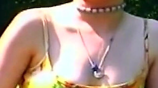 Redhead Babe Sucks Throbbing Cock Outdoors and Fingers Dripping Pussy