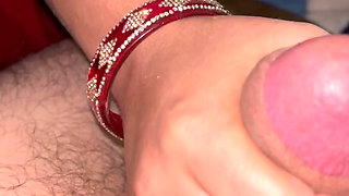 My Punjabi Wife Doing  Best Handjob Big Cumshot