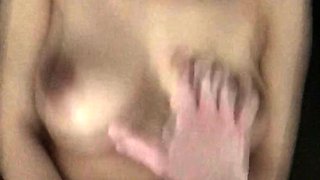 Young sweet Asian fingering hairy pussy visit her live