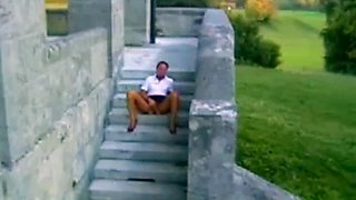 German Amateur Masturbates Outdoors to Orgasm