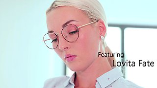 Blonde seductress takes lucky cock on wild journey to orgasm