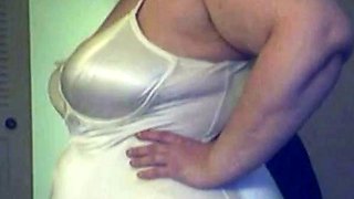 Big-Titted BBW Granny on Webcam in Satin Body Suit