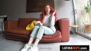 Cute Redhead Latina Teen Craves Hardcore Group Sex with Electrifying Big Cock Pounding, Big Tits Bouncing