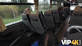 Vip4k. pretty huge boobed lady is hardcore in the bus