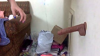 Amateur blonde with big boobs masturbates cam