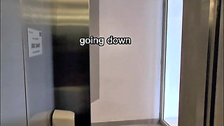 Shy Girl Gets Convinced in Elevator to Swallow a Stranger's Cum