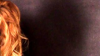 Redhead slut with big boobs goes down