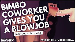Bimbo Co-worker Lets You Fuck Her Throat With Erotic Audio And Car Toon