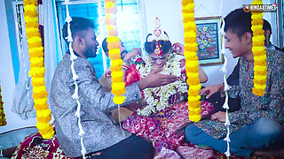 Gangbang Suhagarat - Besi Indian Wife Very 1st Suhagarat with Four Husband