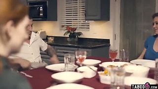 Hot StepMom Dee Williams Joins Group Sex With Teens - Blonde & Redhead Foursome Taboo Fun