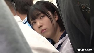 Japanese Babe having sex in a crowded train