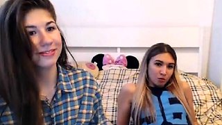 Long-Haired Lesbian Amateur Webcam Striptease