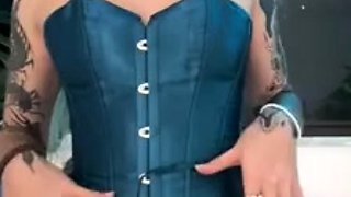 Clown girl plays with herself