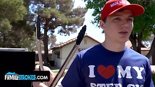 Stepdaughter Penelope Kay's 4th of July BBQ: Family Fun Turns into Hardcore Blowjob & Doggy Style Party